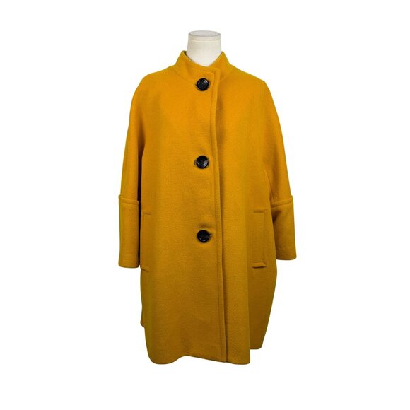 Talbots Women’s Yellow Wool Blend Coat Black Buttons Stylish & Warm Size 18WP - Picture 1 of 10